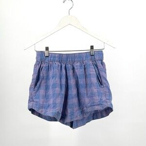 Patagonia Garden Island Hemp Baggies Shorts Purple Plaid Beachy Size XS